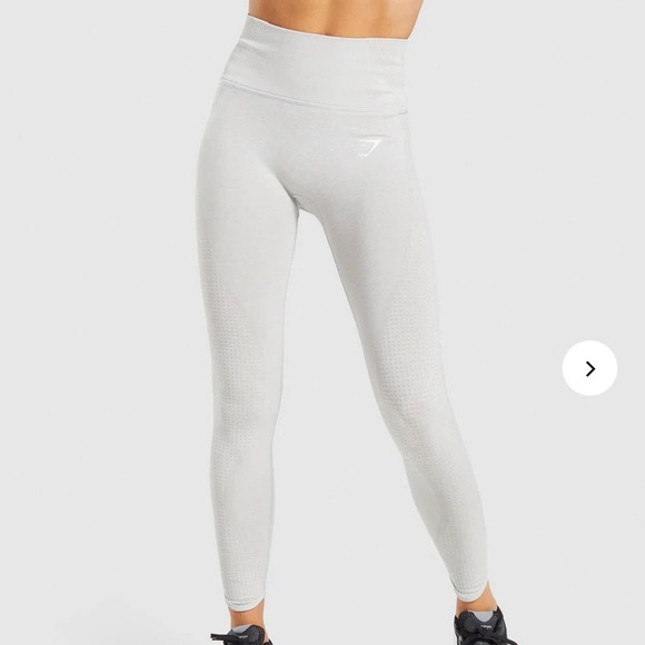 Gymshark Pants - Gymshark Vital Rise Seamless Leggings - Light Grey Marl Medium